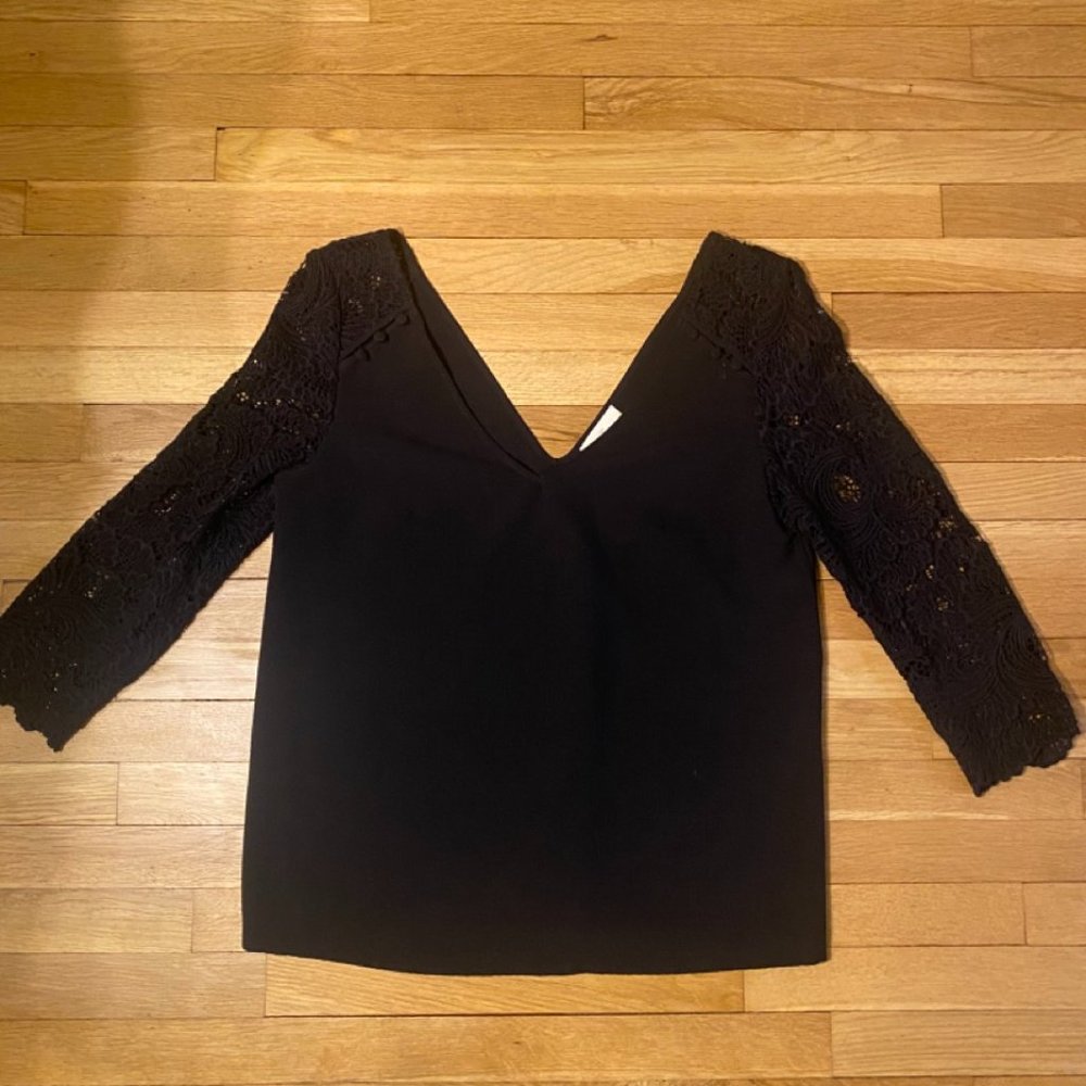 Sezane Celia Blouse Black Size EUR 38 182BLO189